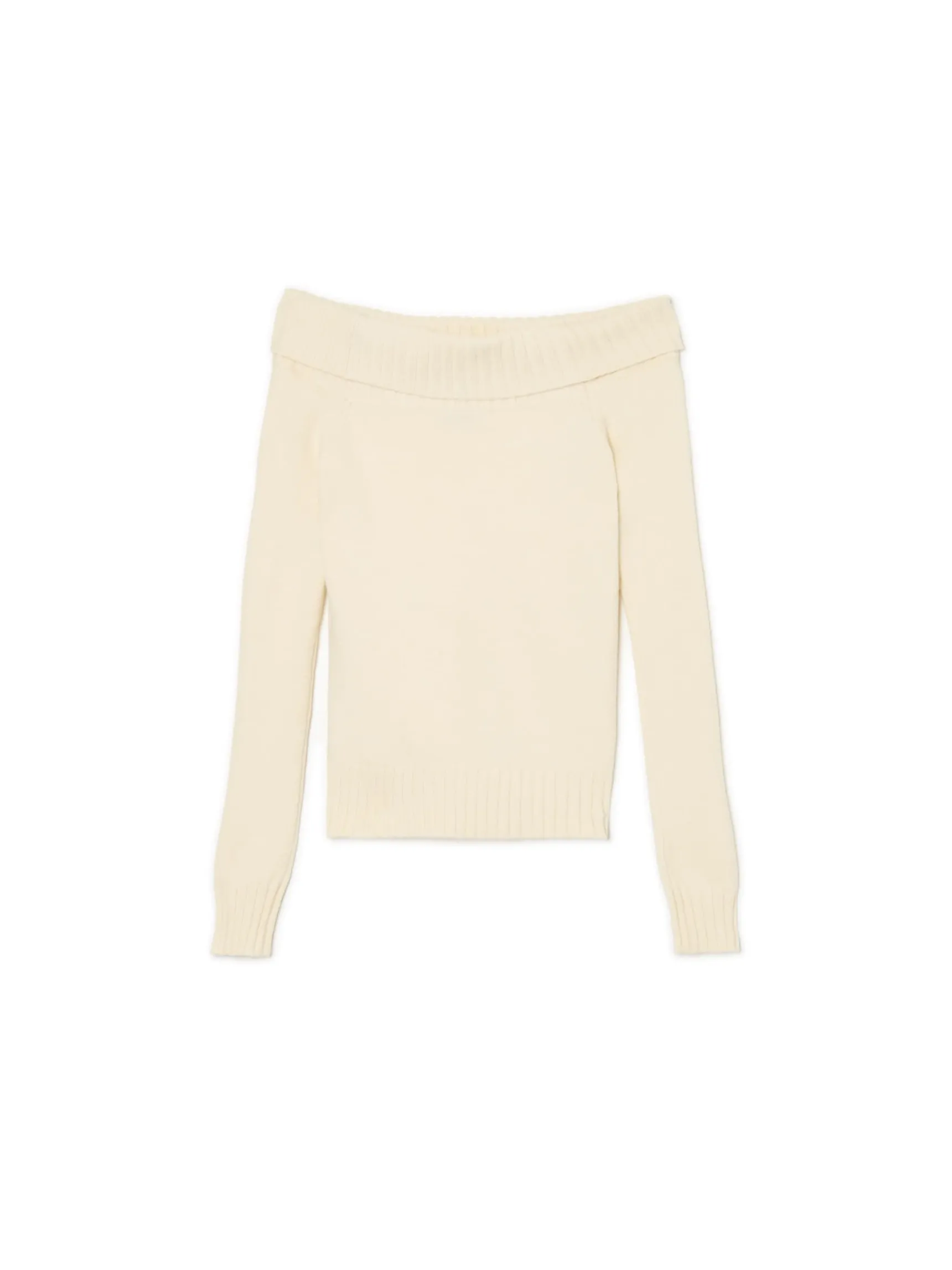 Clearance Cropp sweter typu carmen kremowy