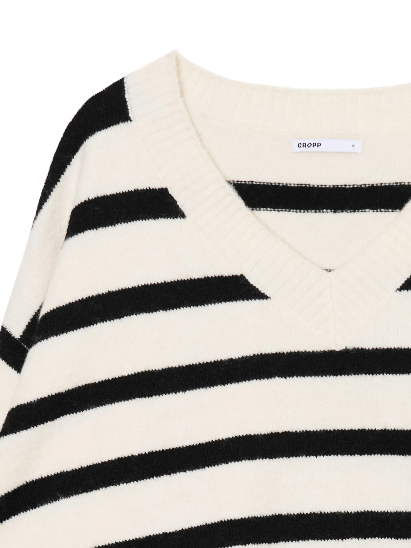 Outlet Cropp sweter w czarne paski kremowy