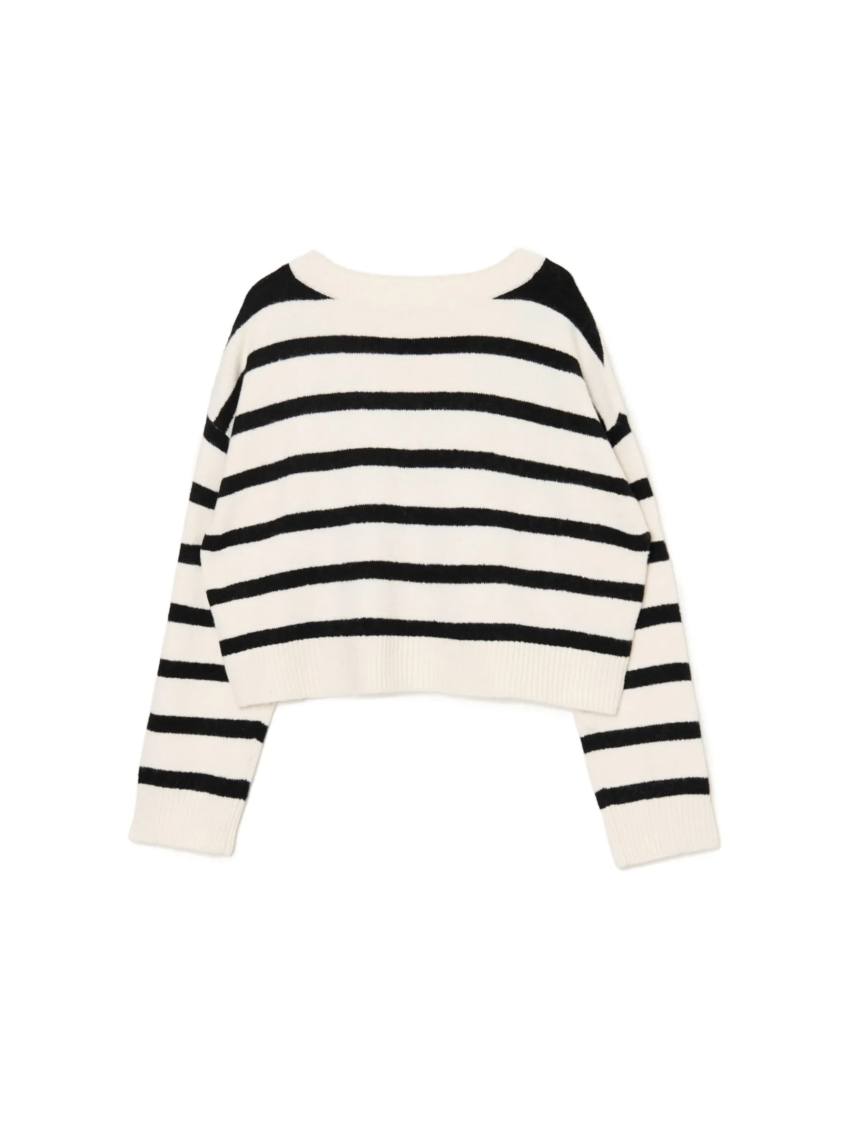 Outlet Cropp sweter w czarne paski kremowy