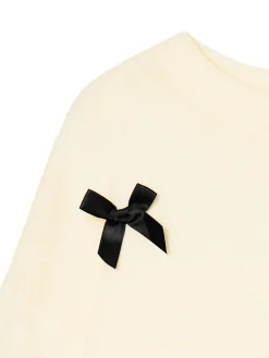 Fashion Cropp sweter z kokardkami kremowy