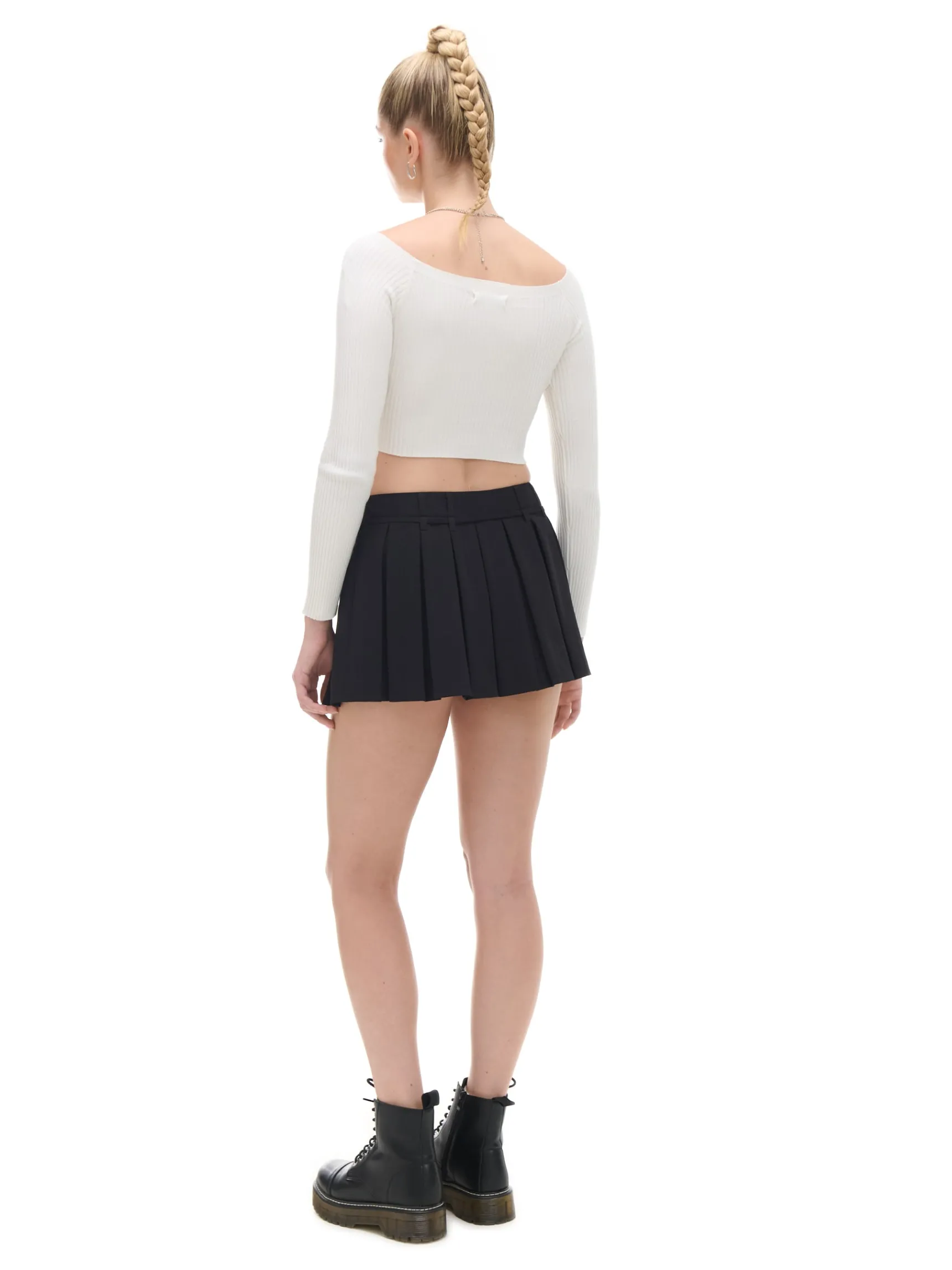 Best Cropp sweter z odkrytymi ramionami kremowy