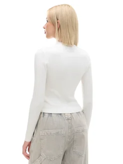 Sale Cropp sweter z półgolfem kremowy