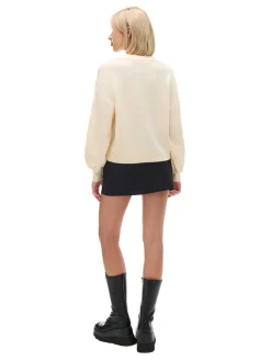 New Cropp sweter ze wstążką kremowy