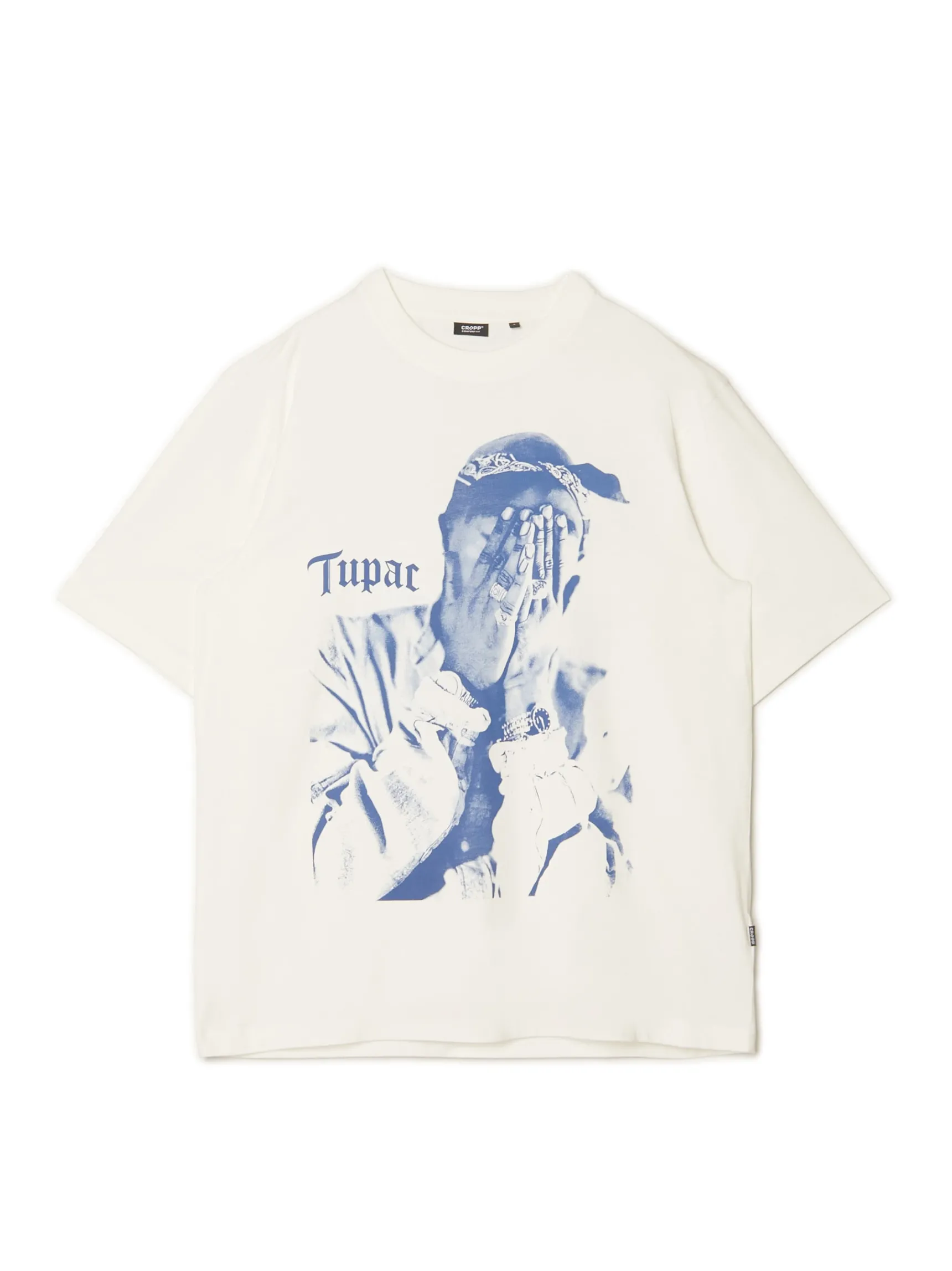 Sale Cropp t-shirt Tupac kremowy