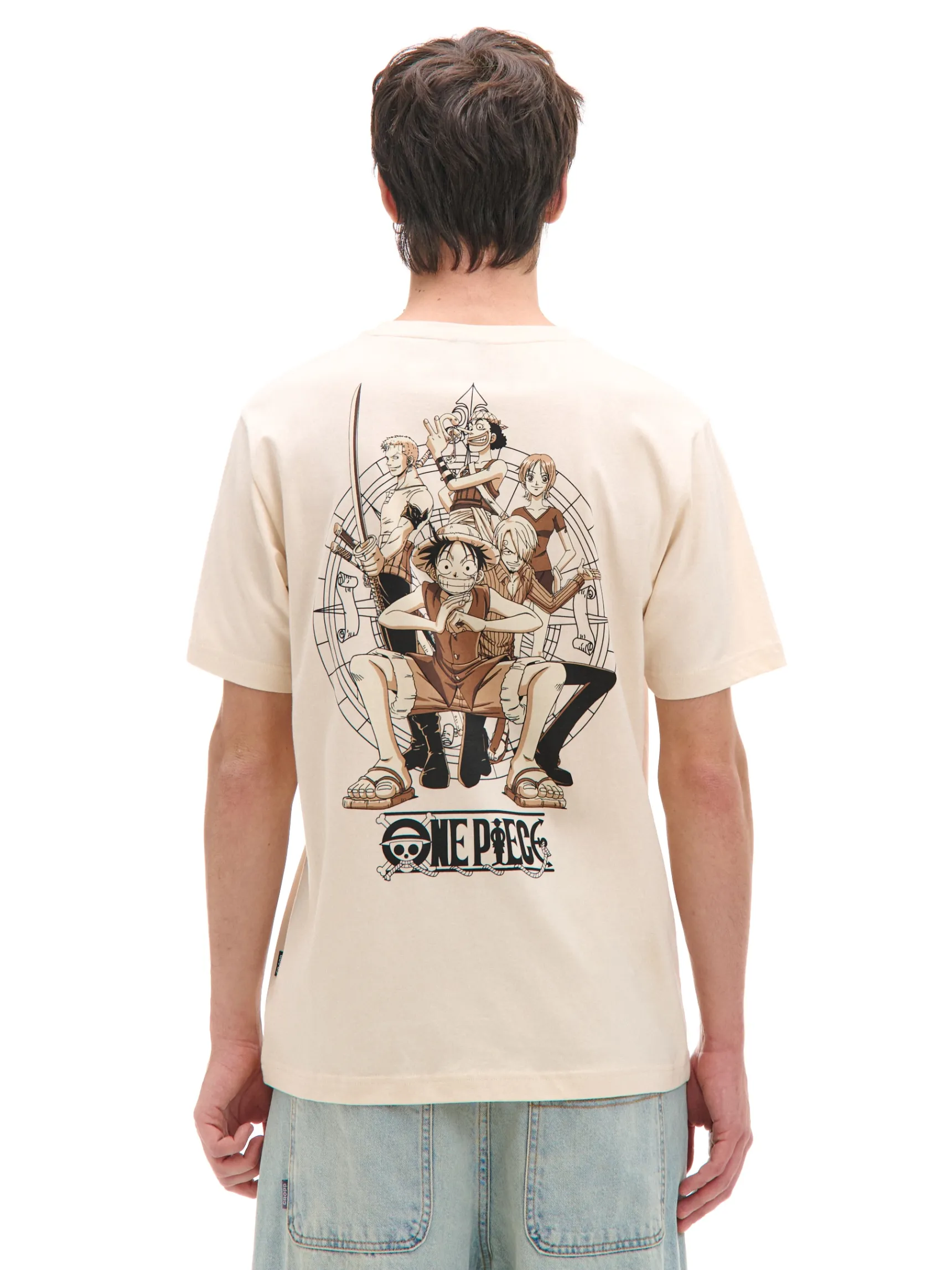 Discount Cropp T-shirt z nadrukiem One Piece kremowy