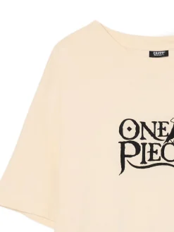 Discount Cropp T-shirt z nadrukiem One Piece kremowy