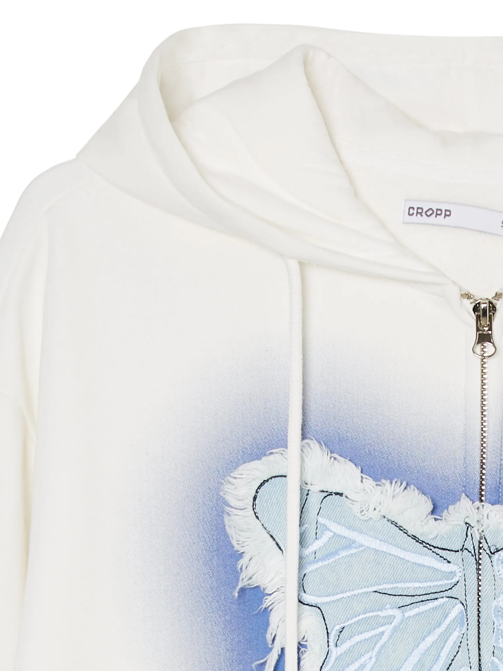 Fashion Cropp Krótka biała bluza z motylem biały