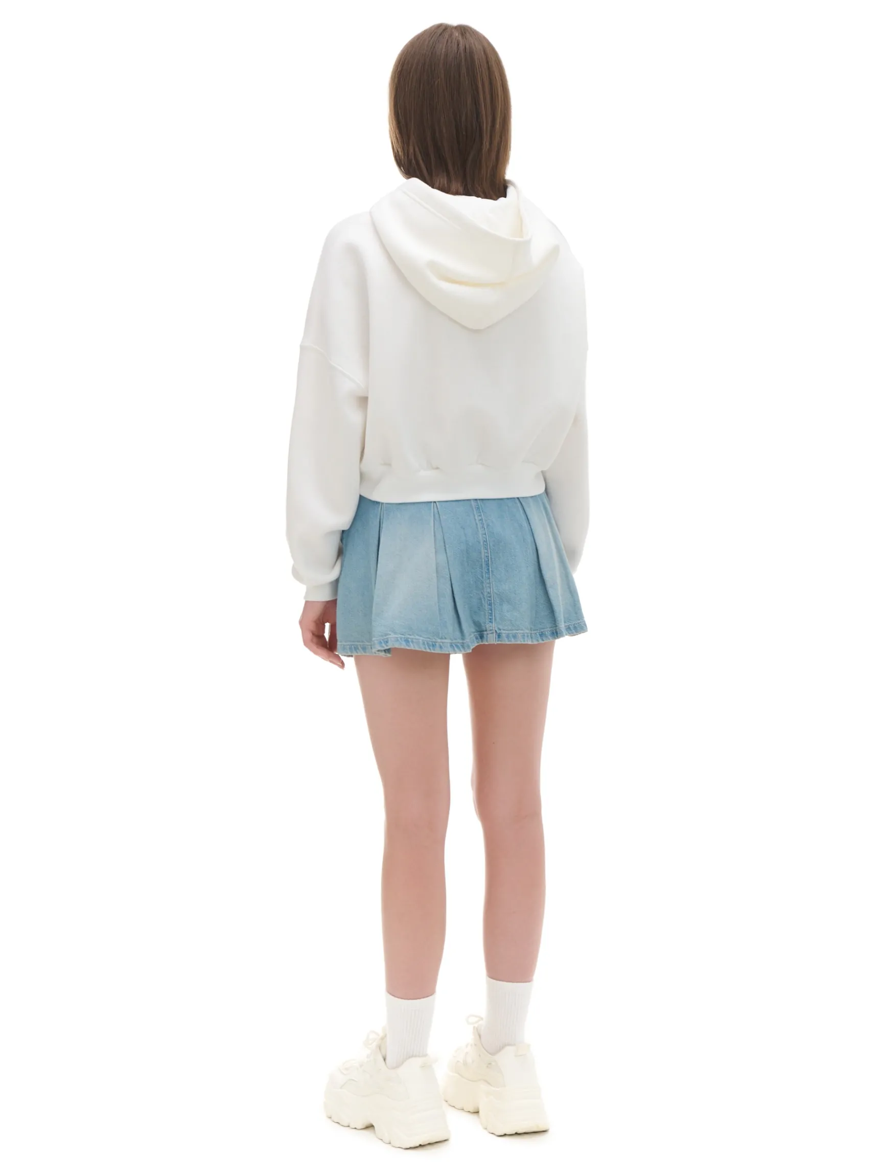 Fashion Cropp Krótka bluza ze spranym nadrukiem kremowy