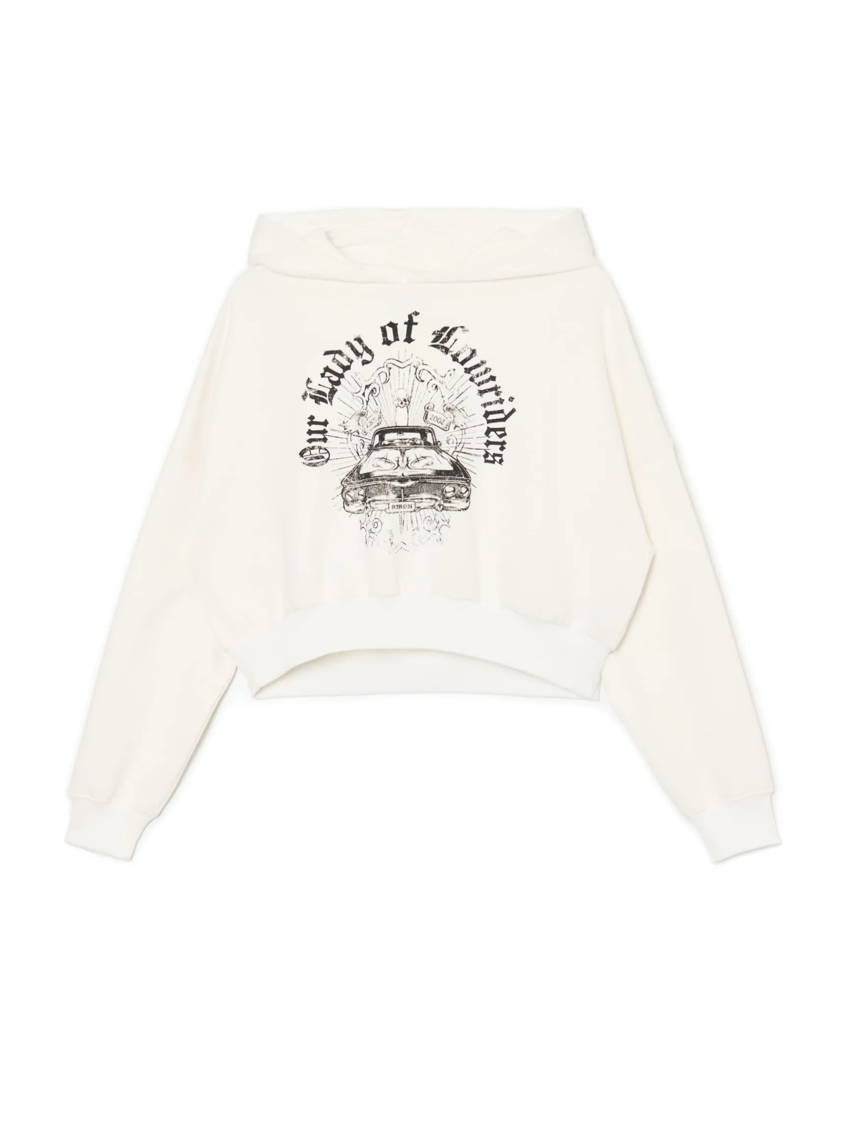 Fashion Cropp Krótka bluza ze spranym nadrukiem kremowy