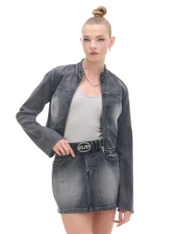 Discount Cropp Krótka jeansowa kurtka czarny