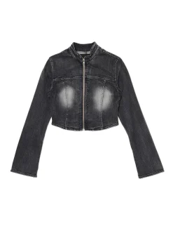 Discount Cropp Krótka jeansowa kurtka czarny