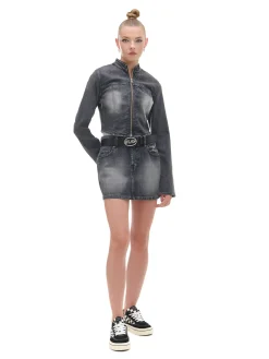 Discount Cropp Krótka jeansowa kurtka czarny