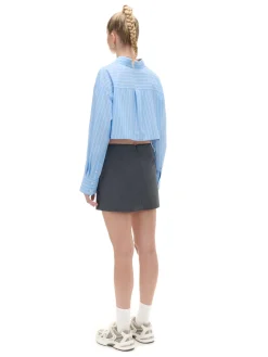 Discount Cropp Krótka koszula w paski niebieski