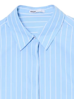 Discount Cropp Krótka koszula w paski niebieski