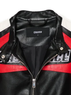 Clearance Cropp Krótka kurtka w stylu racing czerwony