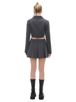 Fashion Cropp Krótka marynarka w paski szary