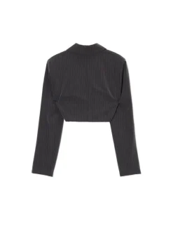 Fashion Cropp Krótka marynarka w paski szary