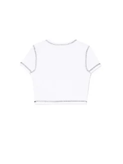 Online Cropp Krótki T-shirt biały