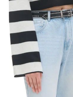 New Cropp Krótki sweter w paski czarny