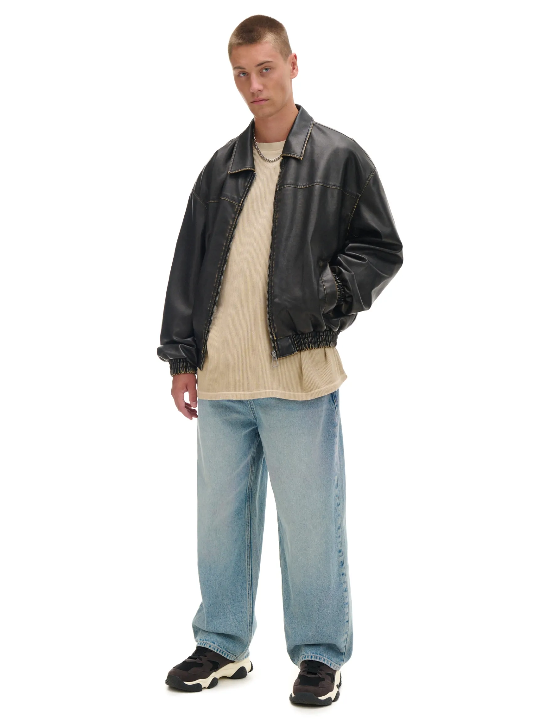Sale Cropp Kurtka bomber w stylu vintage brązowy