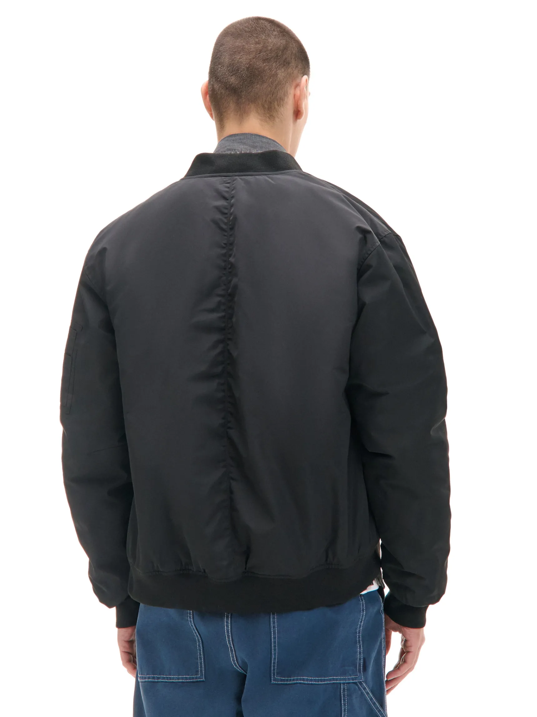 Best Cropp Kurtka bomber z kieszenią na rękawie czarny