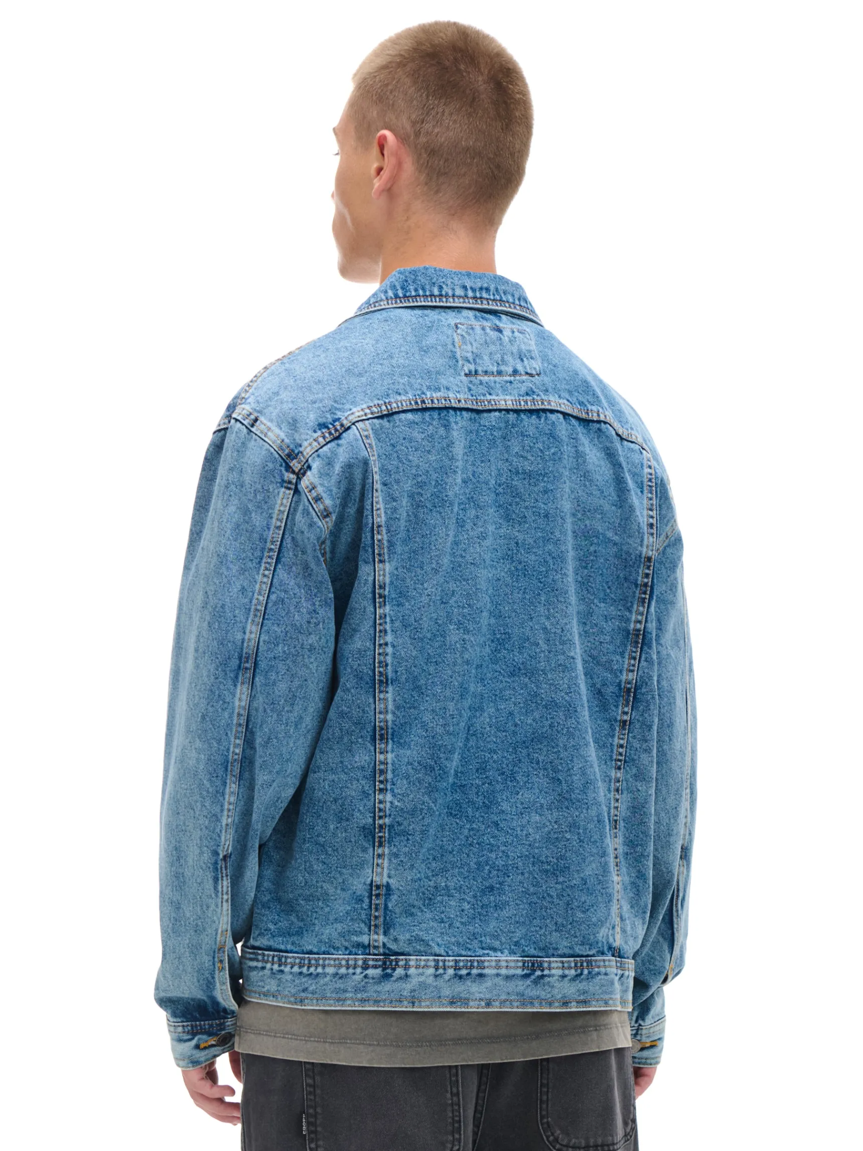 Outlet Cropp Kurtka jeansowa niebieski