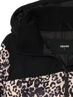 Best Cropp Kurtka puffer w panterkę wielobarwny