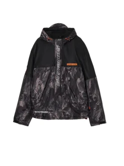 Outlet Cropp Kurtka z kapturem z nadrukiem moro czarny