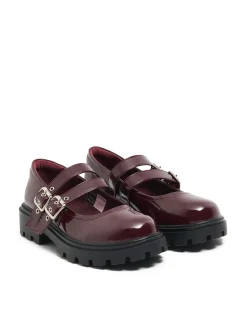 Fashion Cropp Lakierowane półbuty Mary Jane kasztanowy