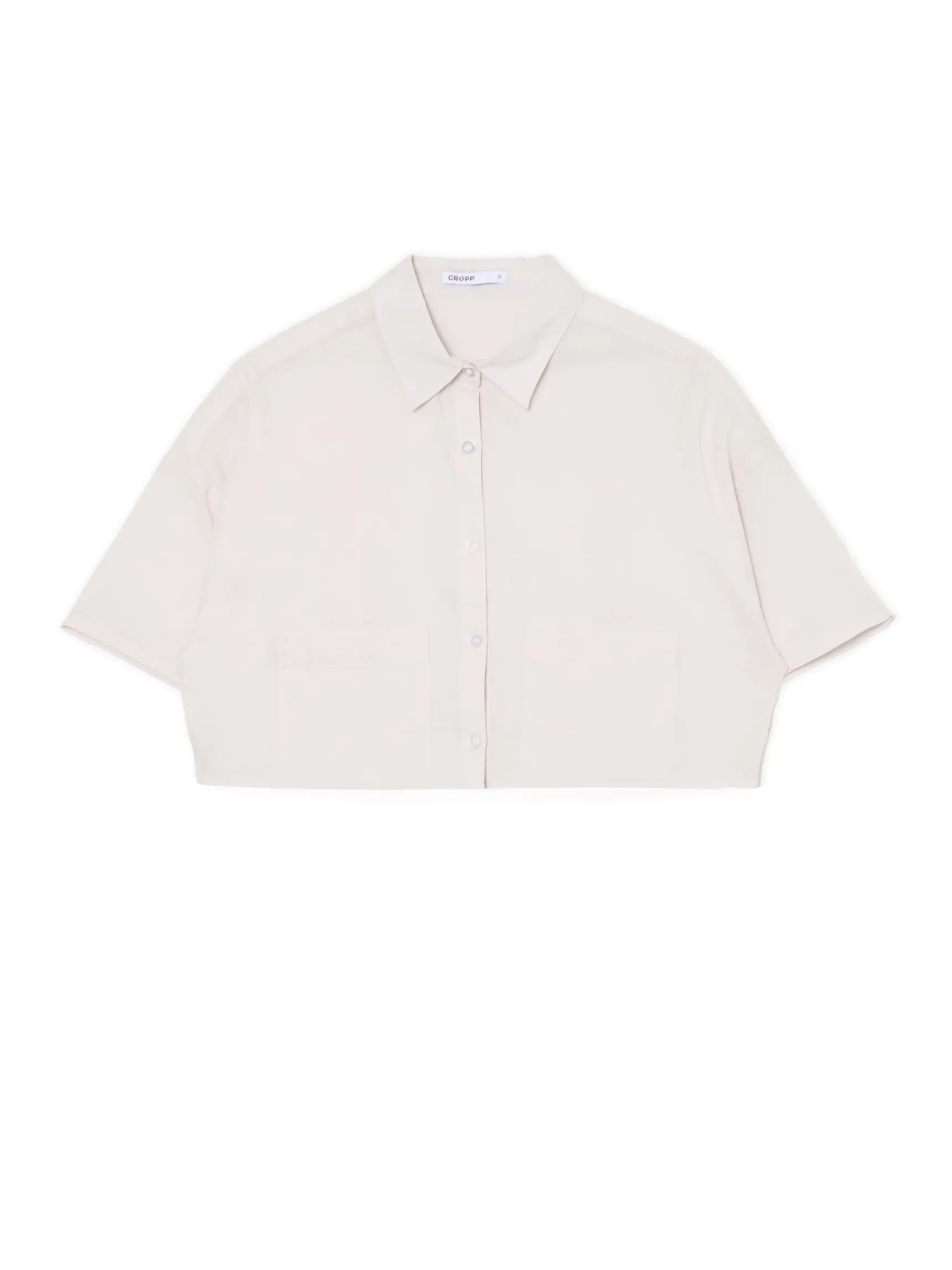 Online Cropp Luźna kremowa koszula crop kremowy