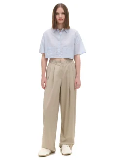 Online Cropp Luźna niebieska koszula crop błękitny