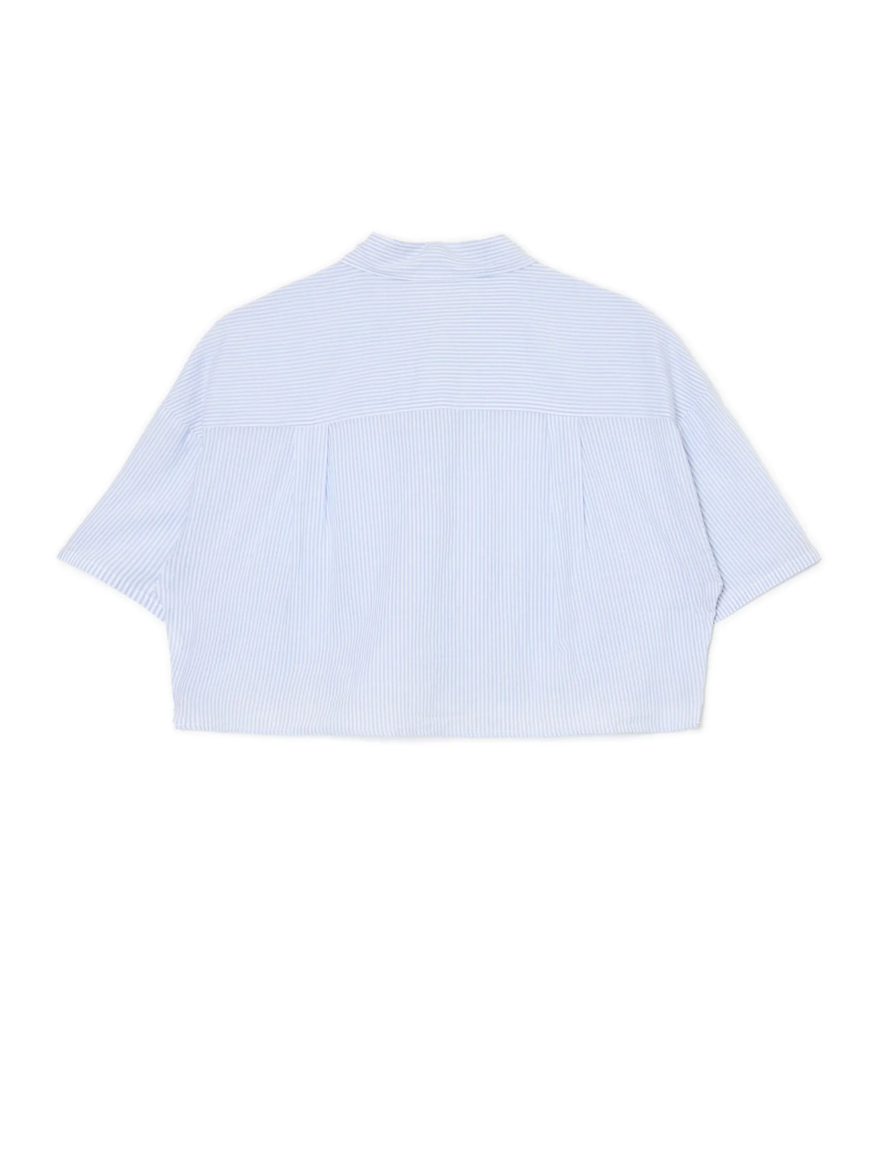 Online Cropp Luźna niebieska koszula crop błękitny