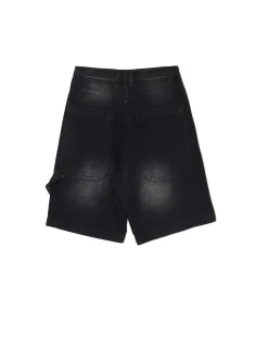 Hot Cropp Luźne denimowe bermudy czarny