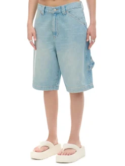 Hot Cropp Luźne jeansowe spodenki bermudy niebieski