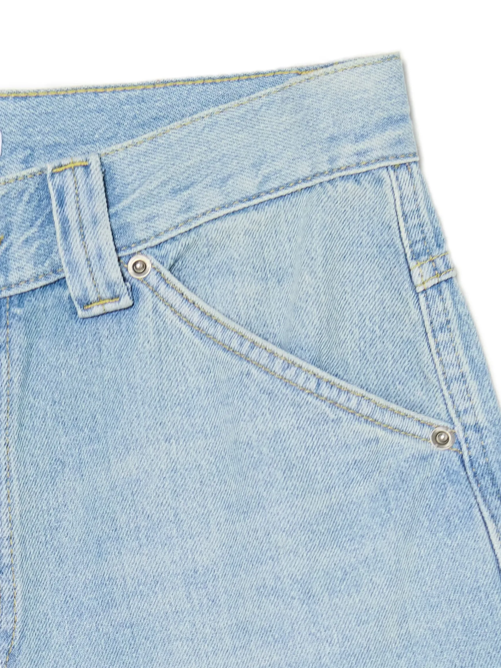 Hot Cropp Luźne jeansowe spodenki bermudy niebieski