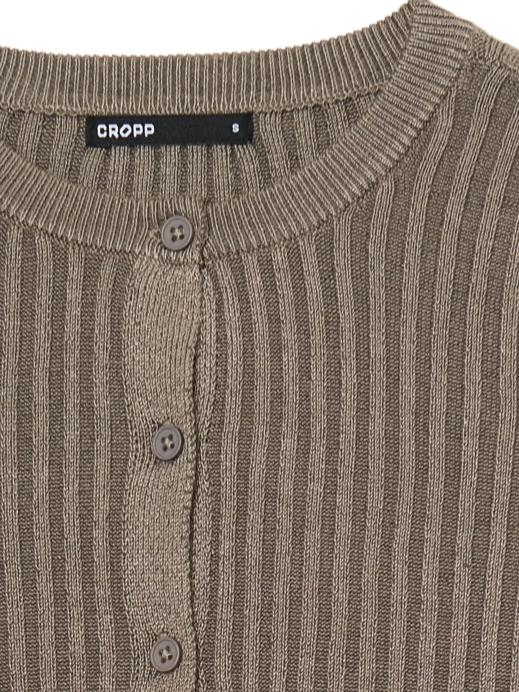 Discount Cropp Melanżowy kardigan z guzikami zielony