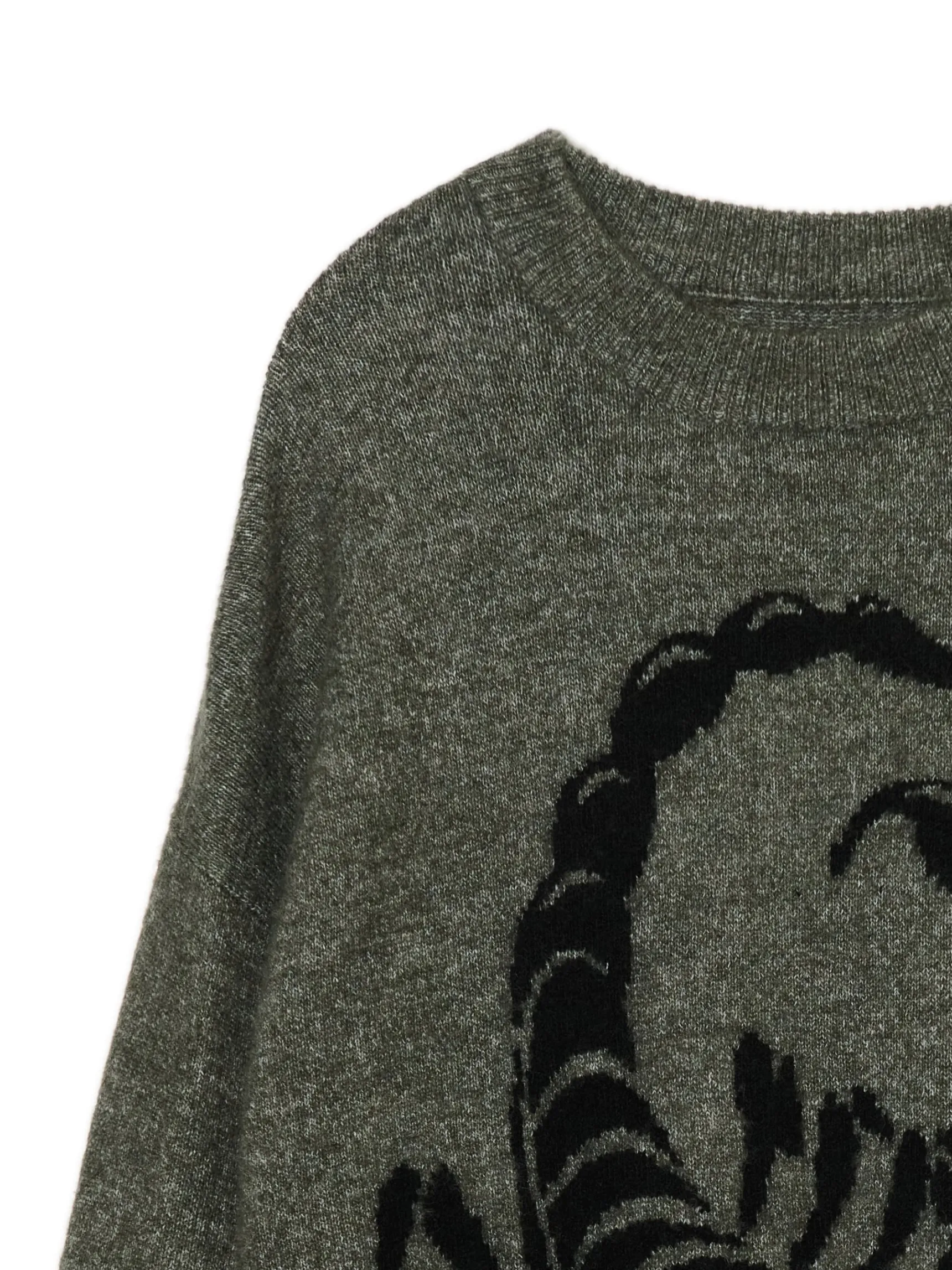 New Cropp Melanżowy sweter ze skorpionem zielony