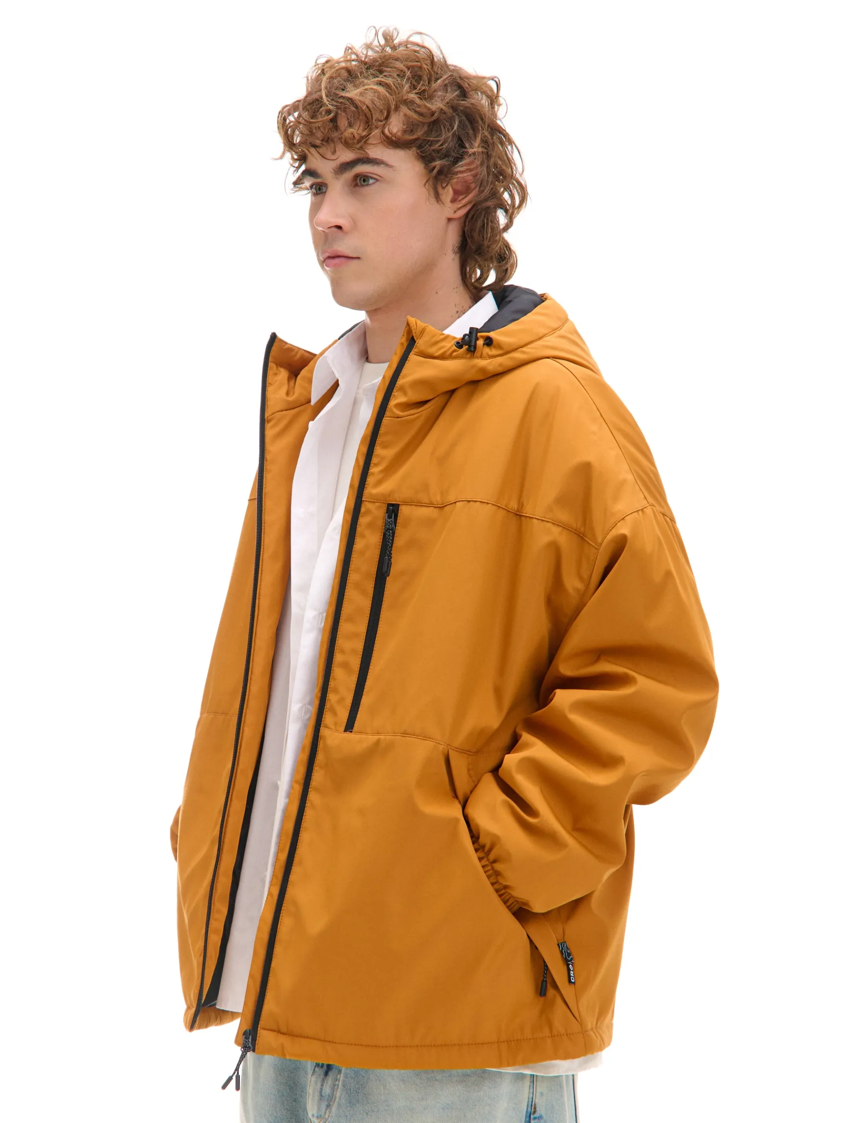 Discount Cropp Miodowa kurtka basic z kapturem brązowy