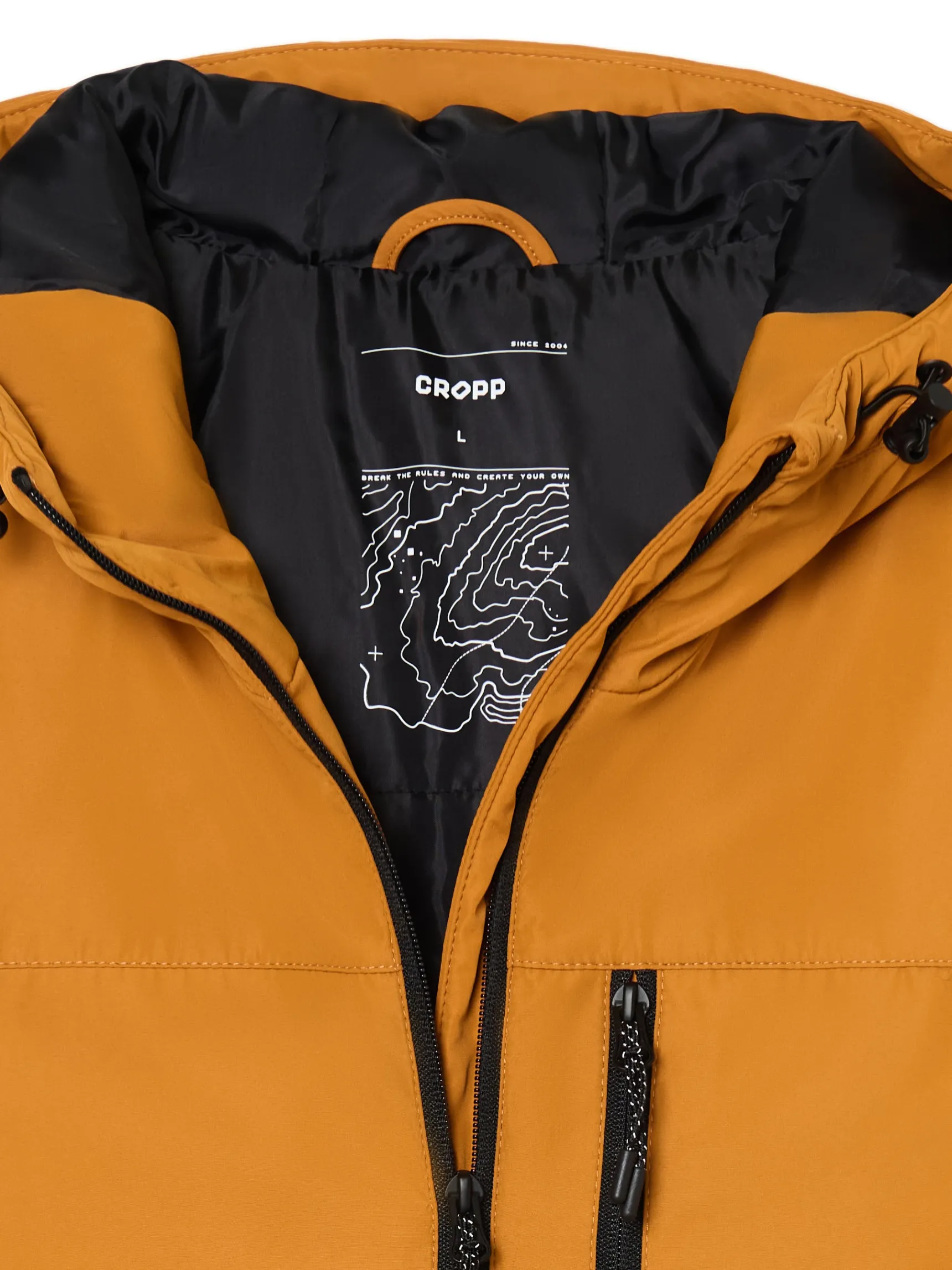 Discount Cropp Miodowa kurtka basic z kapturem brązowy