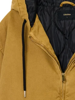 New Cropp Miodowa kurtka bomber z kapturem żółty