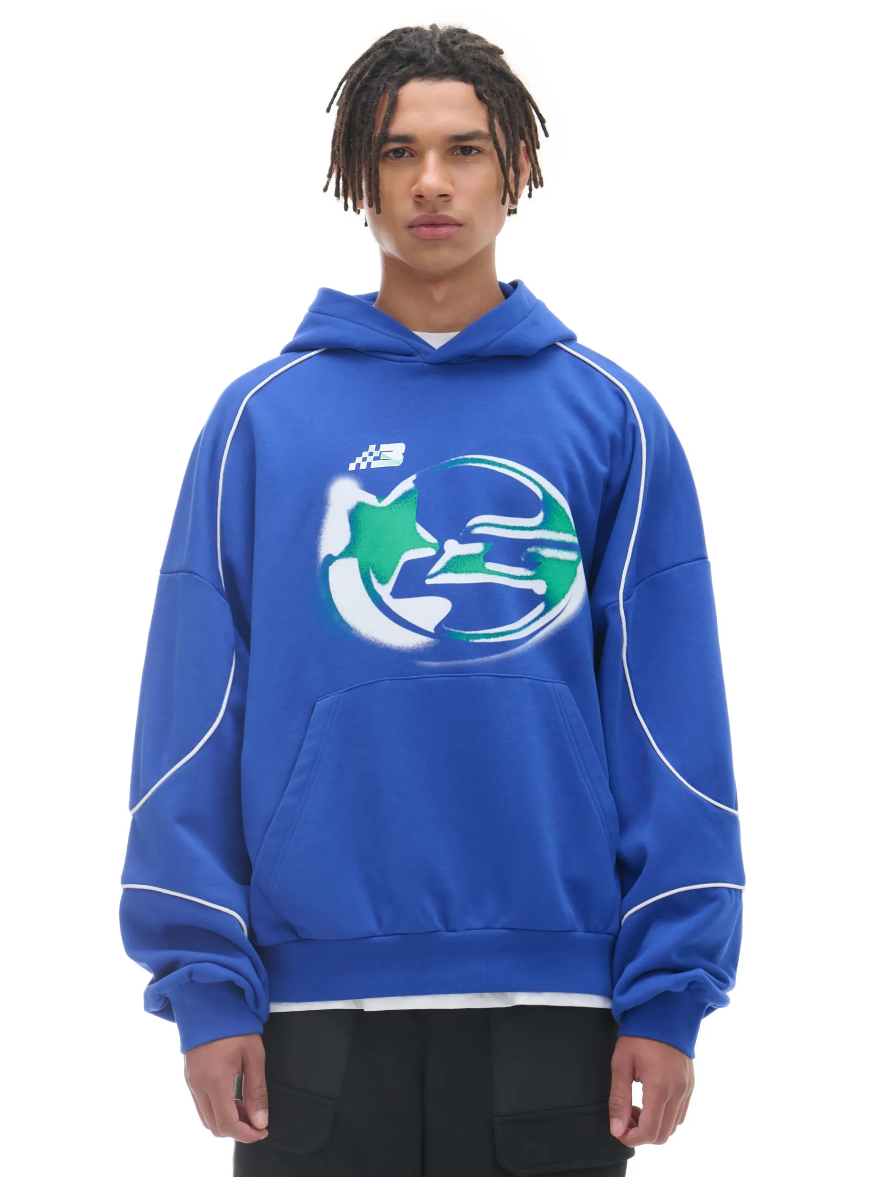 Online Cropp Niebieska bluza z kapturem Baltic Games niebieski