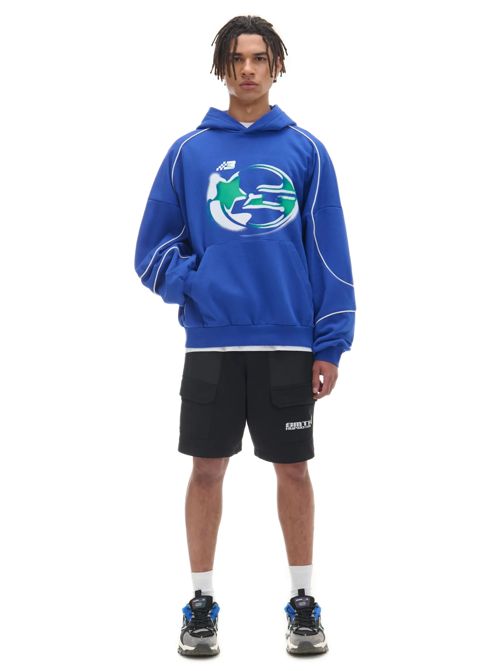 Online Cropp Niebieska bluza z kapturem Baltic Games niebieski