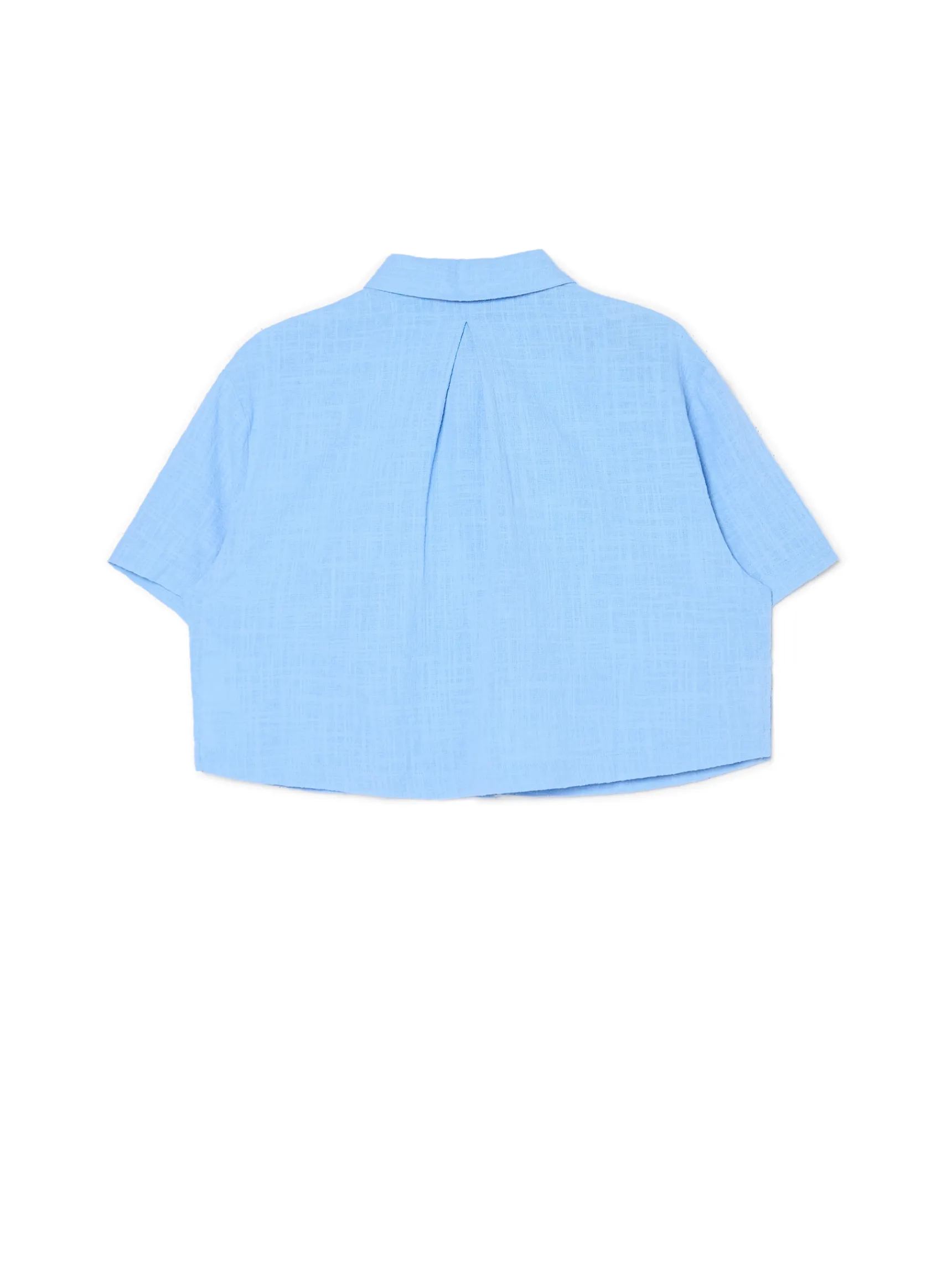 Hot Cropp Niebieska koszula w retro stylu błękitny