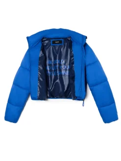 Fashion Cropp Niebieska kurtka puffer niebieski