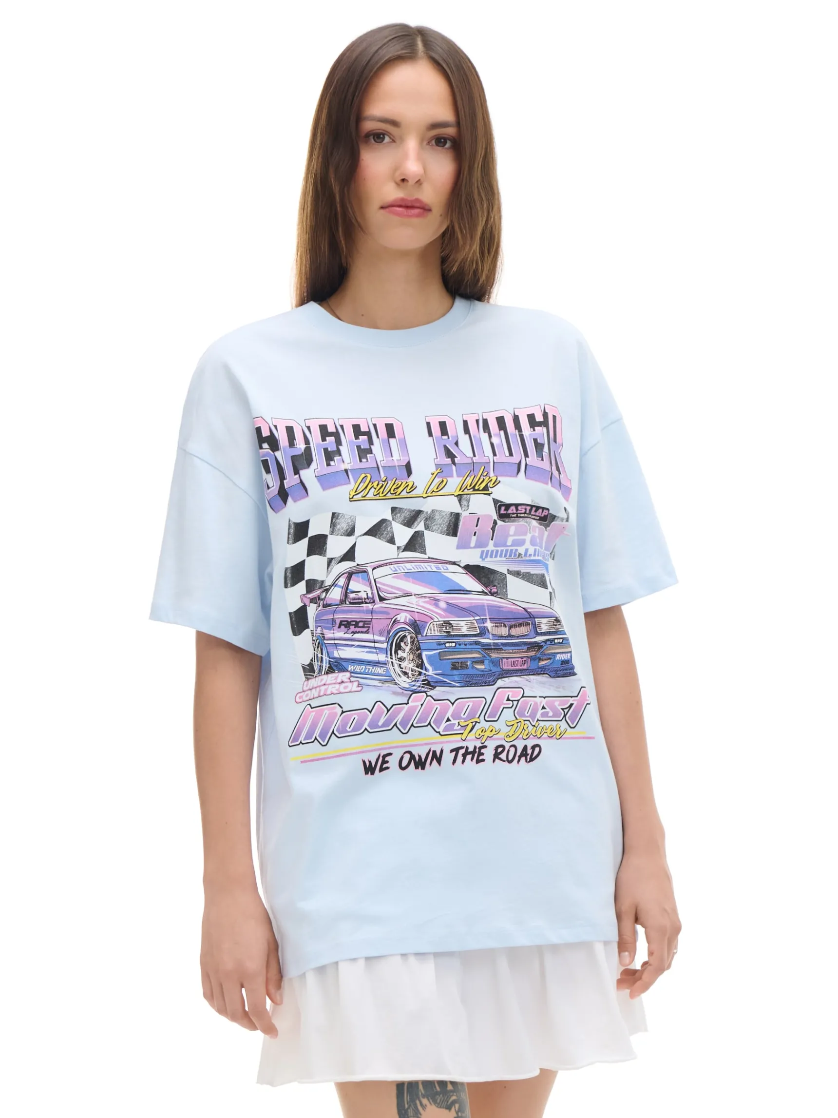 Clearance Cropp Niebieski T-shirt z nadrukiem błękitny