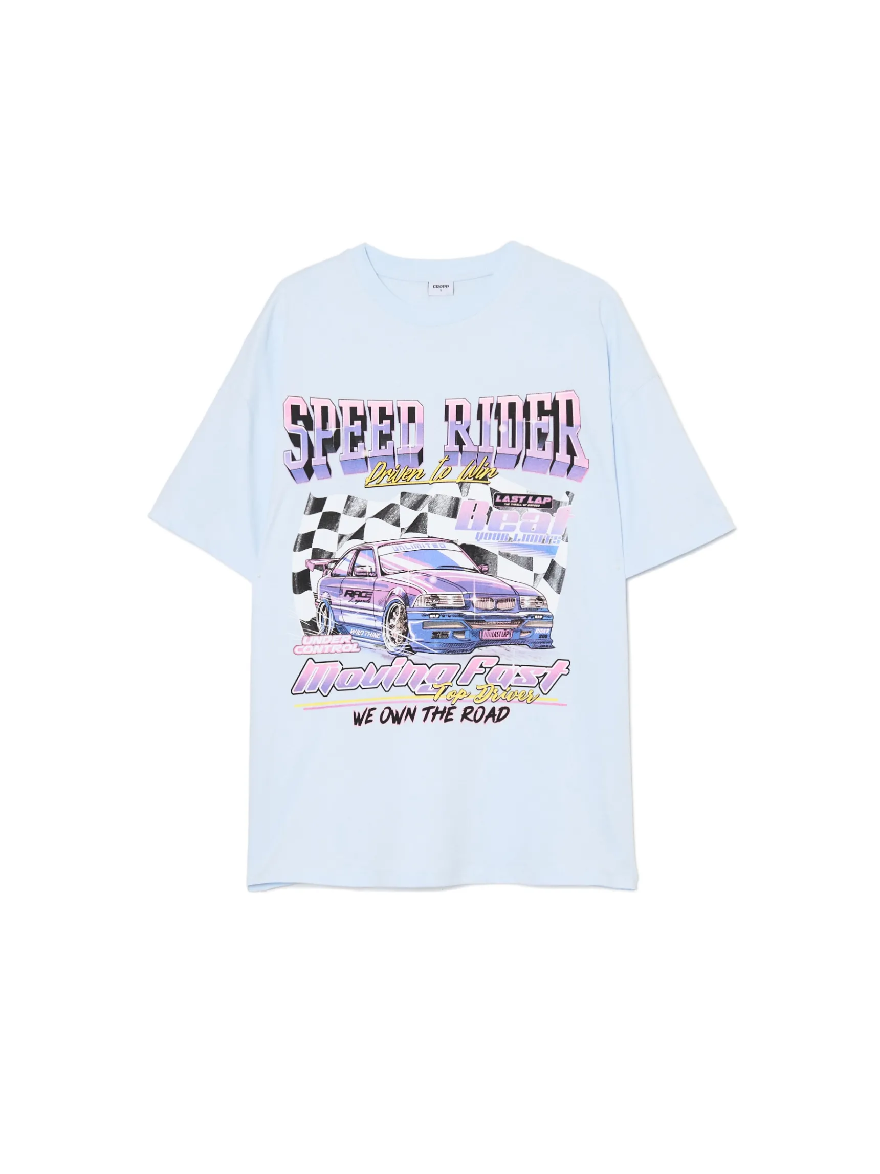 Clearance Cropp Niebieski T-shirt z nadrukiem błękitny