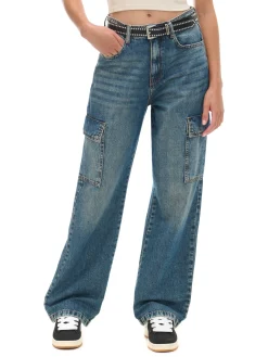 Sale Cropp e jeansy baggy niebieski