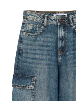 Sale Cropp e jeansy baggy niebieski