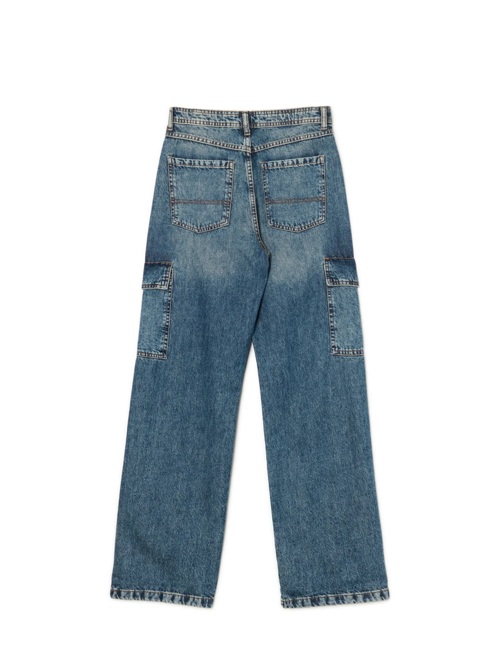 Sale Cropp e jeansy baggy niebieski