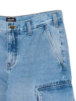 Fashion Cropp e jeansy baggy z kieszeniami cargo niebieski